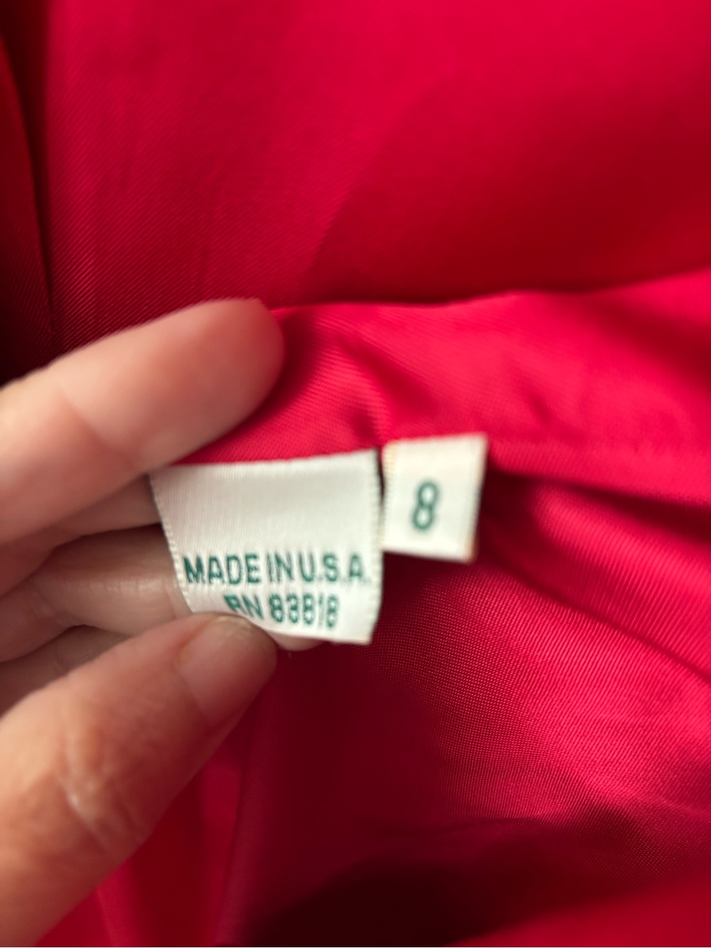 Vintage Cherry Red Austin Reed wool double-breasted blazer gold-tone buttons 8 - Picture 11 of 11